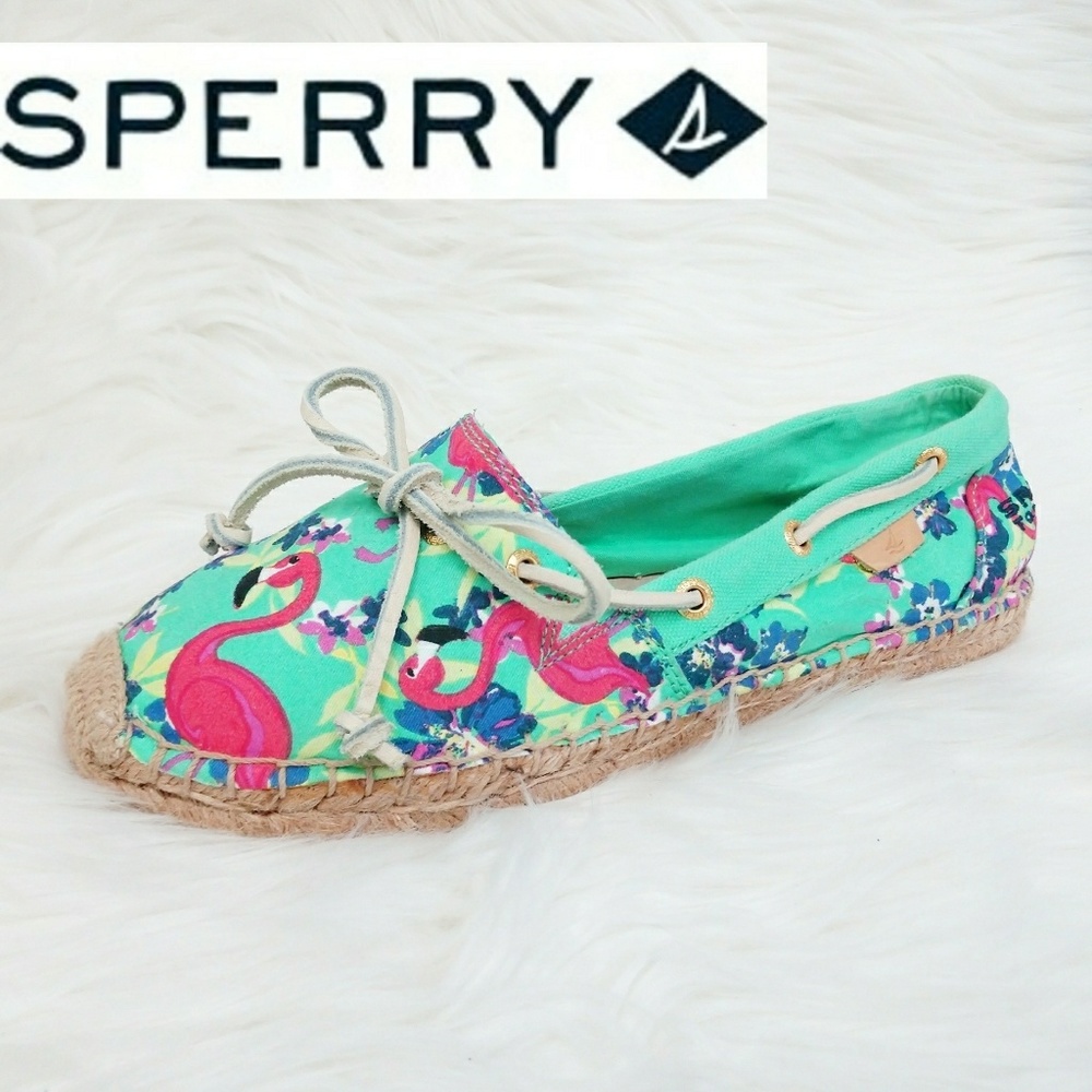 Sperry Tropical Flamingo Print Espadrille Flats
